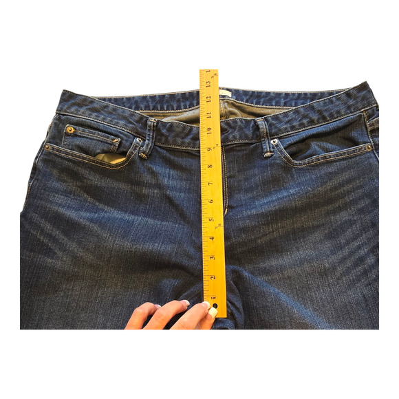 Gap 1969 Jeans Womens 33 Tall Blue Long & Lean Straight Leg Mid-Rise Raw Hem - Picture 11 of 12